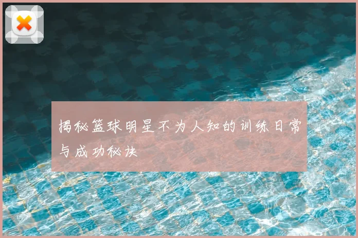 揭秘篮球明星不为人知的训练日常与成功秘诀